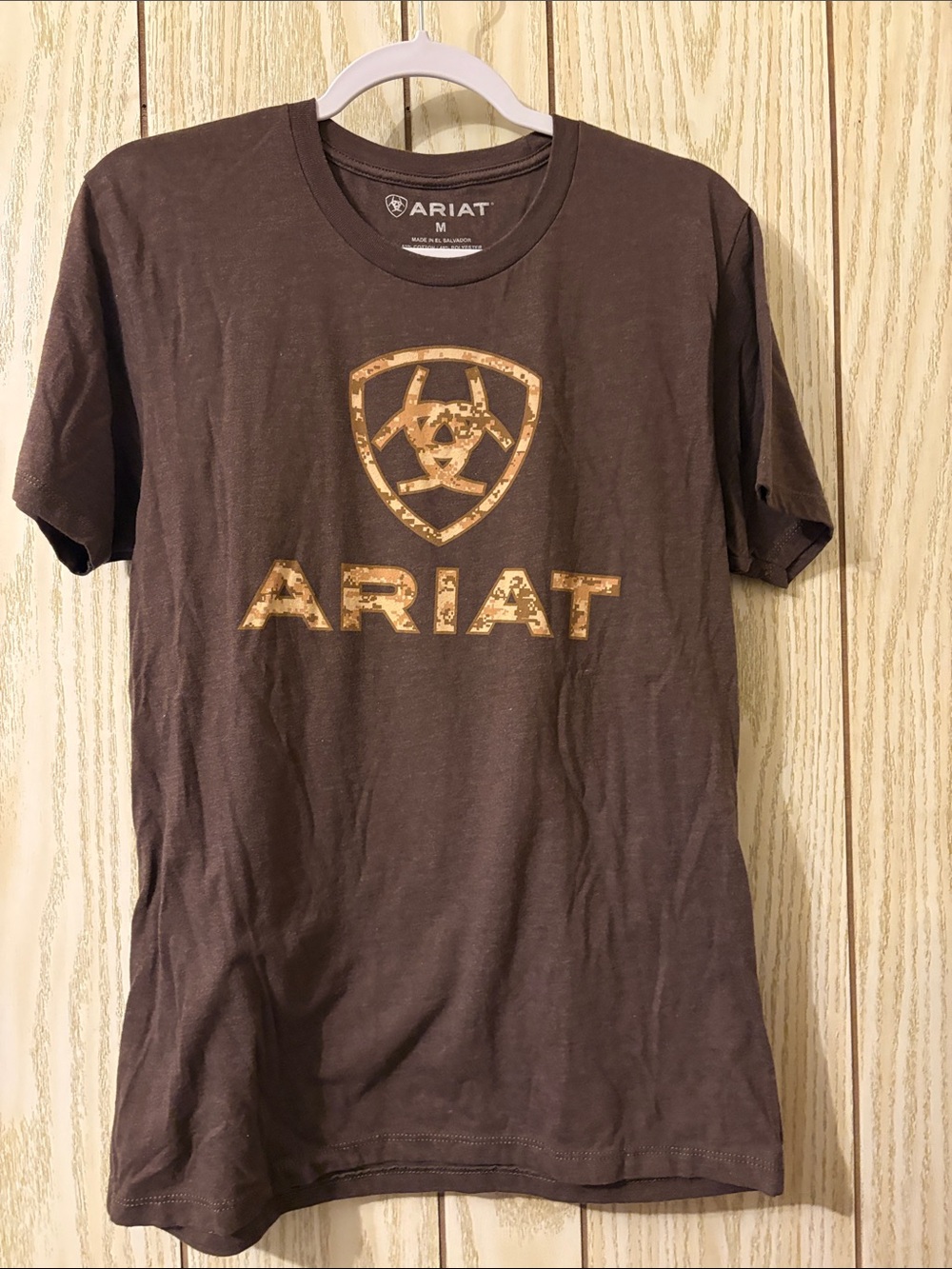 Ariat Brown Short Sleeve Tee with Gold Logo
